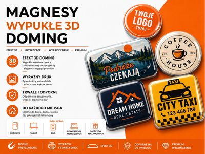 Magnesy wypukłe 3D Doming 80x40 mm Magnesy wypukłe 3D Doming 80x40 mm