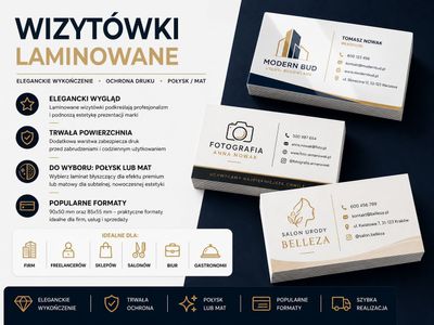 Wizytówki laminowane 85x55 mm
