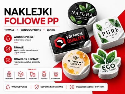 Naklejki foliowe PP 100×50 mm Naklejki foliowe PP 100×50 mm
