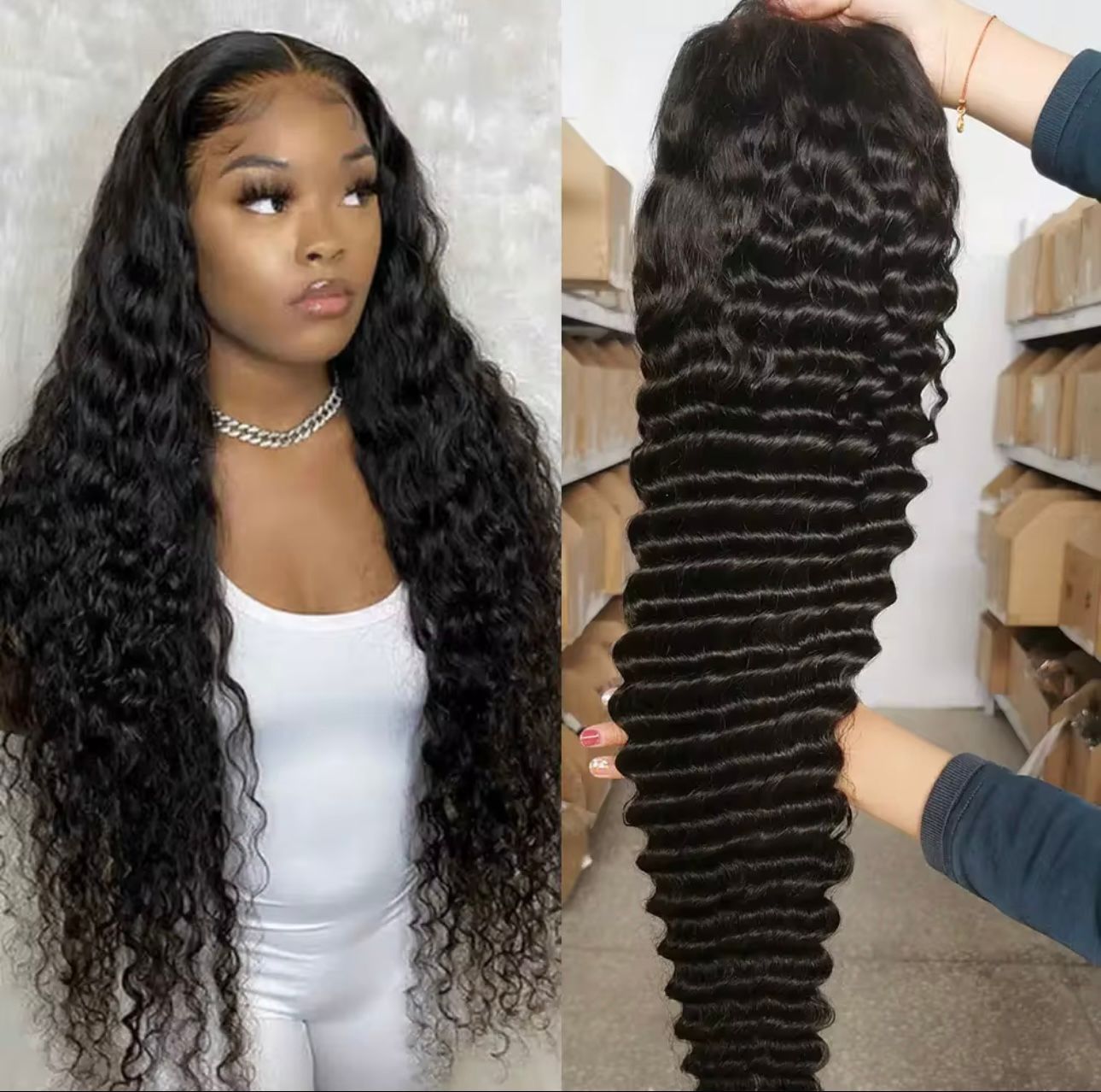 TBH 250% Loose Deep wave 100% human hair wigs HD lace pre plucked natural hairline
