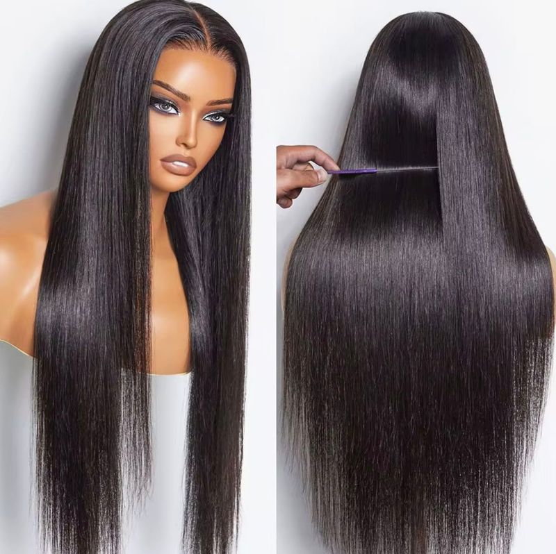 5X5 HD Closure 210% straight  Glueless wigs drawstring, Pre bleached