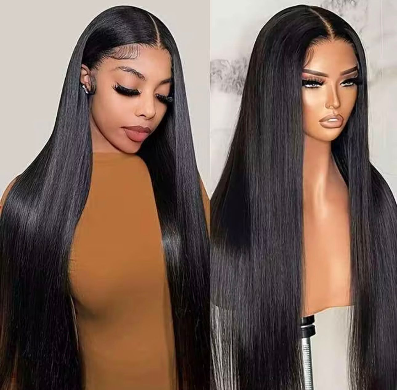 5X5 HD Closure 210% straight Glueless wigs drawstring, Pre bleached