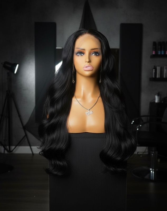 RAW single donor HAIR SDD Vietnamese HD 13x4 Lace Frontal Body Wave Wig - Jet Black