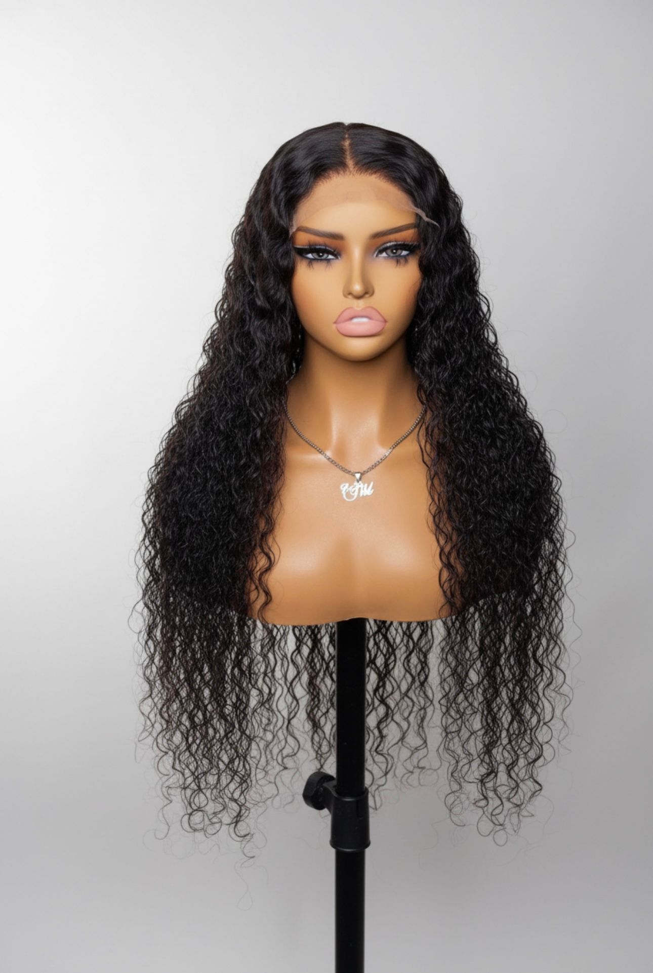 5X5 HD lace closure water wave Glueless drawstring, pre bleached