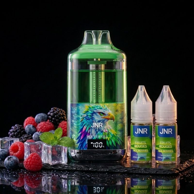 JNR Falcon Gem+ 30K Mixed Berries – Wiederaufladbarer Vape mit LED-Display, 30'000 Züge, Schweiz