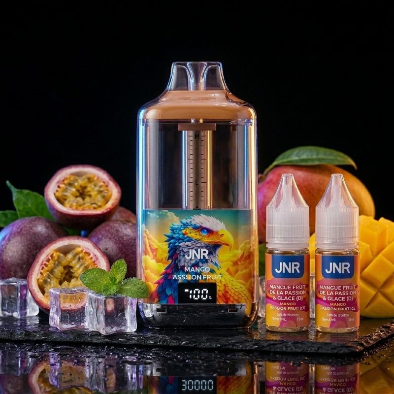 JNR Falcon Gem+ 30K Mango Passion Fruit – Wiederaufladbarer Vape mit LED-Display, 30'000 Züge, Schweiz