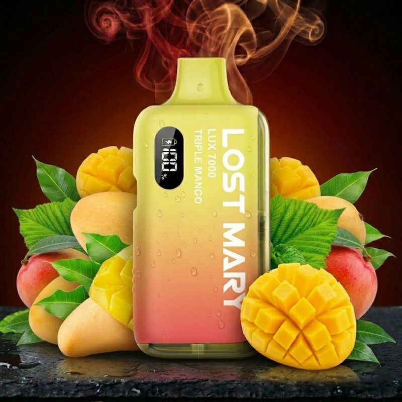 Lost Mary LUX 7000 Triple Mango – Hybrid Vape Kit, wiederaufladbar, 7000 Züge | vapezz.ch CH