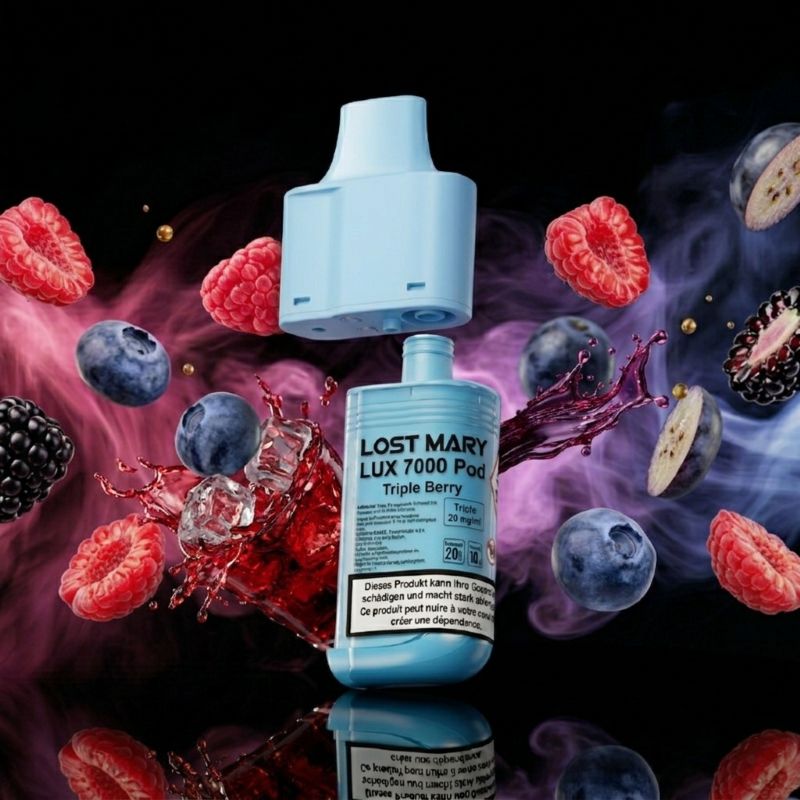 Lost Mary LUX 7000 Refill Pod Triple Berry – 12 ml, kompatibel mit LUX 7000 Kit, portofrei kaufen vapezz.ch
