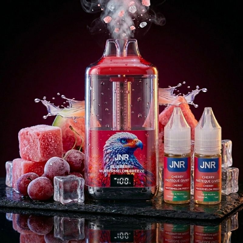 JNR Falcon Gem+ 30K Cherry Watermelon Freeze – Wiederaufladbarer Vape mit LED-Display, 30'000 Züge, Schweiz