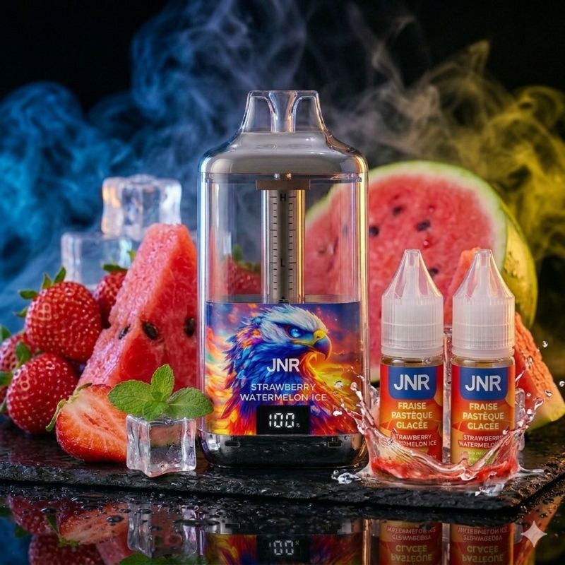 JNR Falcon Gem+ 30K Strawberry Watermelon Ice – Wiederaufladbarer Vape mit LED-Display, 30'000 Züge, Schweiz