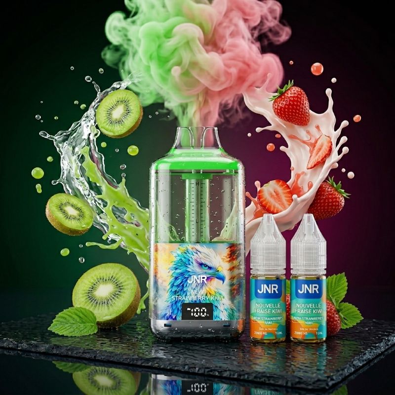 JNR Falcon Gem+ 30K New Strawberry Kiwi – Wiederaufladbarer Vape mit LED-Display, 30'000 Züge, Schweiz