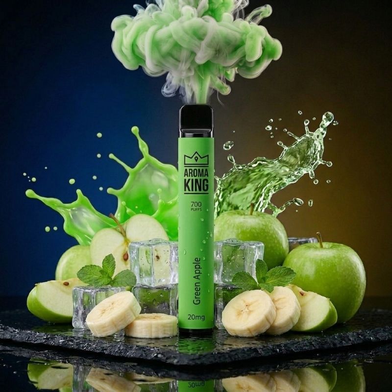 Aroma King Bar 700 Green Apple Einweg E-Zigarette mit dem Geschmack vom grünen Apfel und 20mg Nikotinsalz