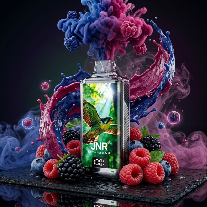 JNR Falcon Nexus 55K Kit Mixed Berries – Legale Mehrweg-Vape mit 22ml Liquid für die Schweiz.