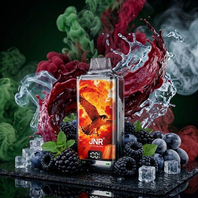 JNR Falcon Nexus Vape Black Dragon Ice: Drachenfrucht-Brombeere mit Eisfrische &amp; 1000mAh Akku.