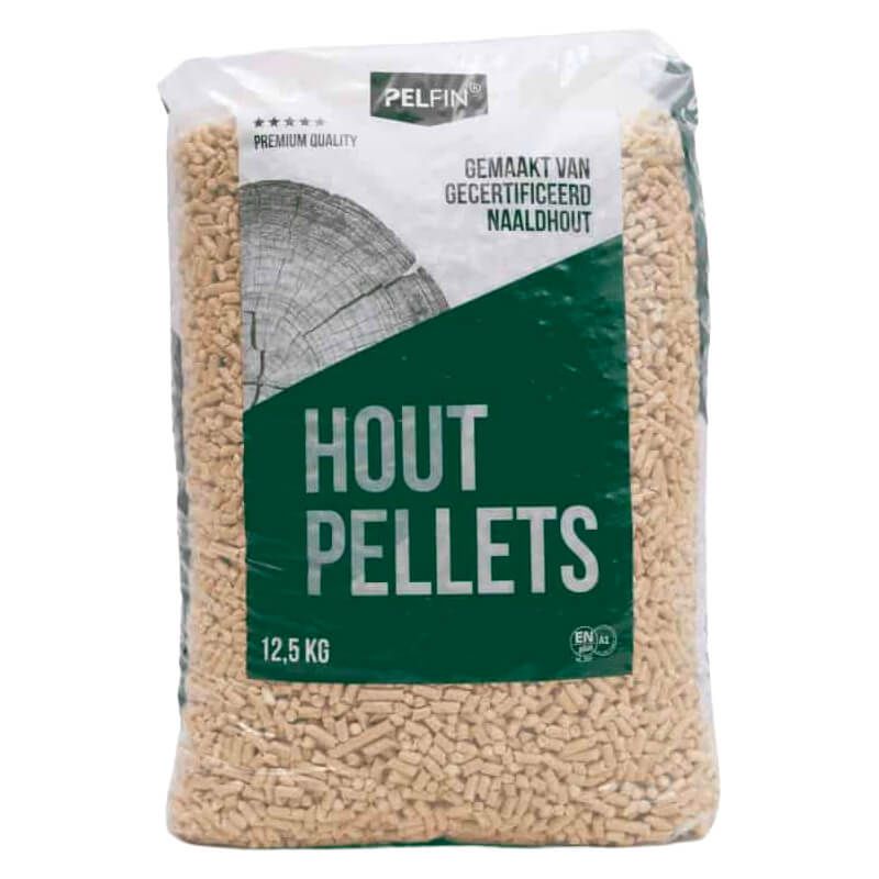 Houtpellets – zak van 12,5 kg - premium kwaliteit pelletkorrels
