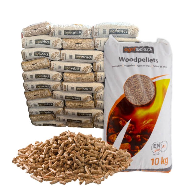 Hoogwaardige Houtpellets Agri Select  10 kg zak Asgehalte 0,5%