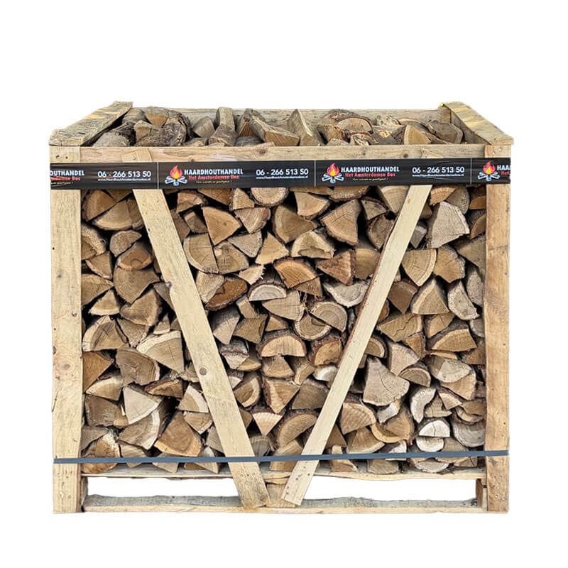 Krat eikenhout – ca. 1 kuub - premium openhaardhout