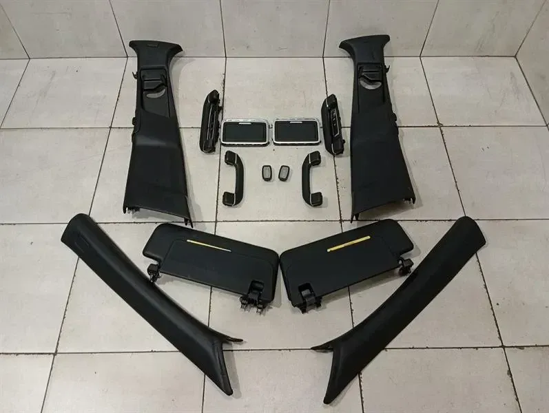 MERCEDES S-CLASS W222 SUN VISOR A2228101910 TRIM SET BLACK LEATHER