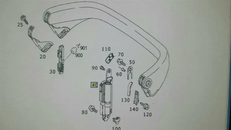 Mercedes SL R230 Roll Bar Hydraulic LI A2308600135 Roll Bar Hydraulic Left.