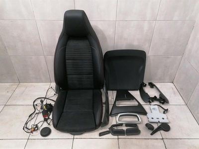 MERCEDES CLA W117 C117 SEAT PAD SET SPORT ALCANTARA W176 AMG BLACK RED LINK LEFT