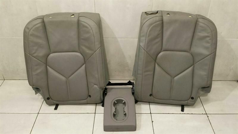 PORSCHE CAYENNE 958 92A REAR BACKREST SET WITH ARMREST / GRAY LEATHER REAR SEAT