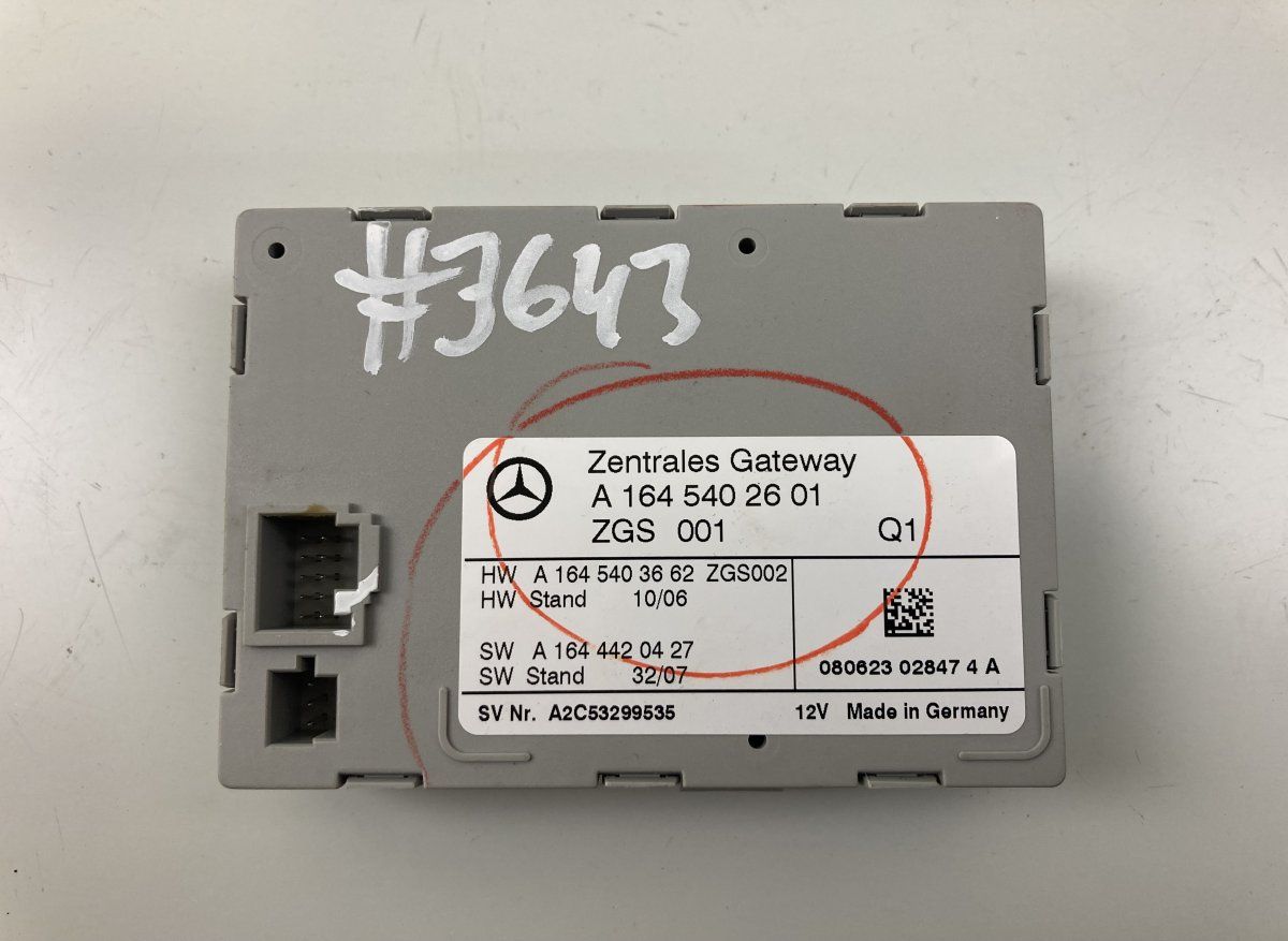 A1645402601 A1645403662 A1644420427 A2C53299535 Central gateway module MERCEDES-BENZ ML-CLASS (W164) (2005-2011)