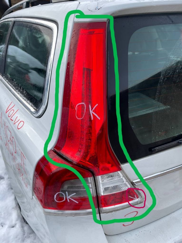 Inner tail light, left VOLVO V70 III (BW) (2007-2016)