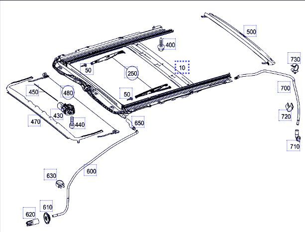 2127802029 2127801800 Sunroof MERCEDES-BENZ E-CLASS (W212) (2009-2016)