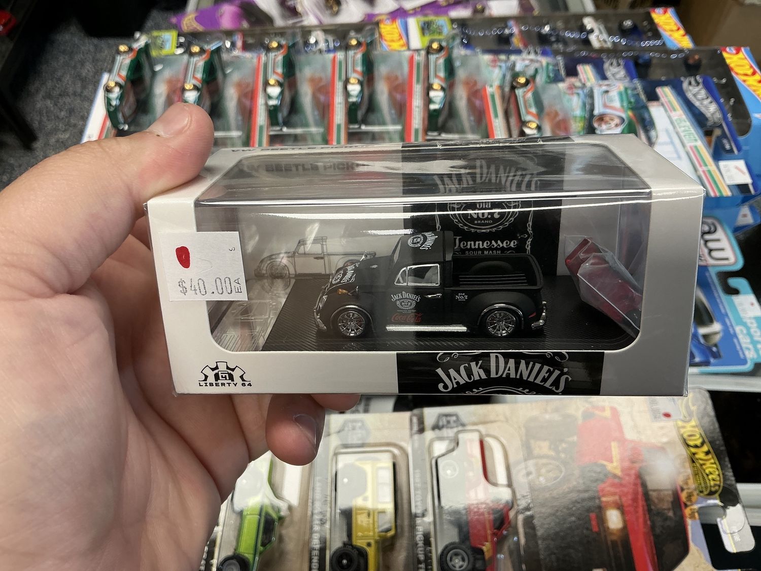 Volkswagen Beetle pickup jack daniels
