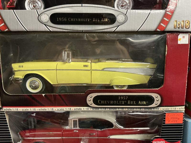 1957 Chevy Belair, yellow convertible