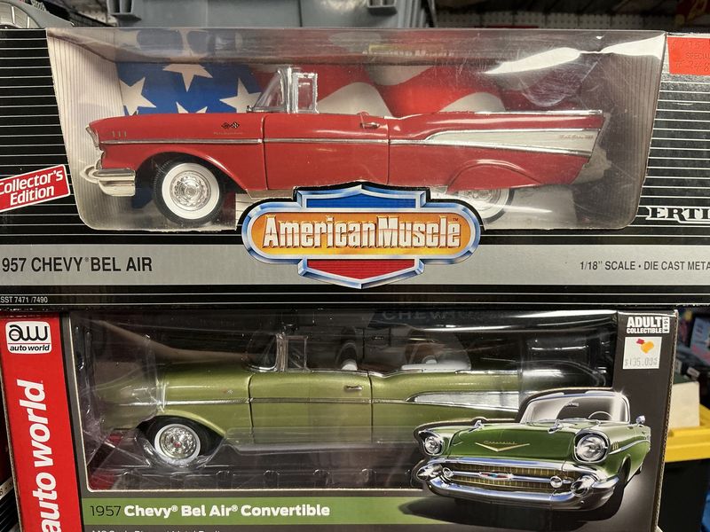1957 Chevy Belair, red convertible