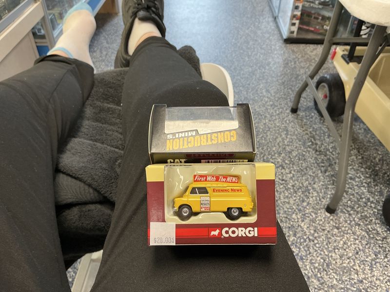 Corgi trackside, yellow van