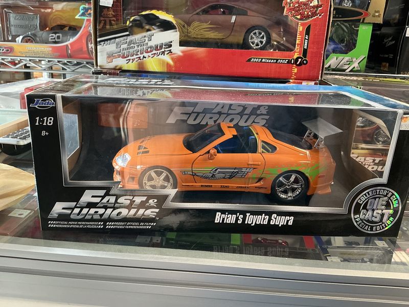 Brian’s Toyota supra, orange fast and the furious