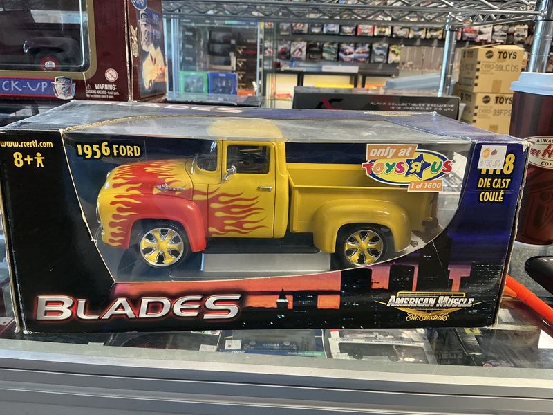 1956 Ford yellow with flames
