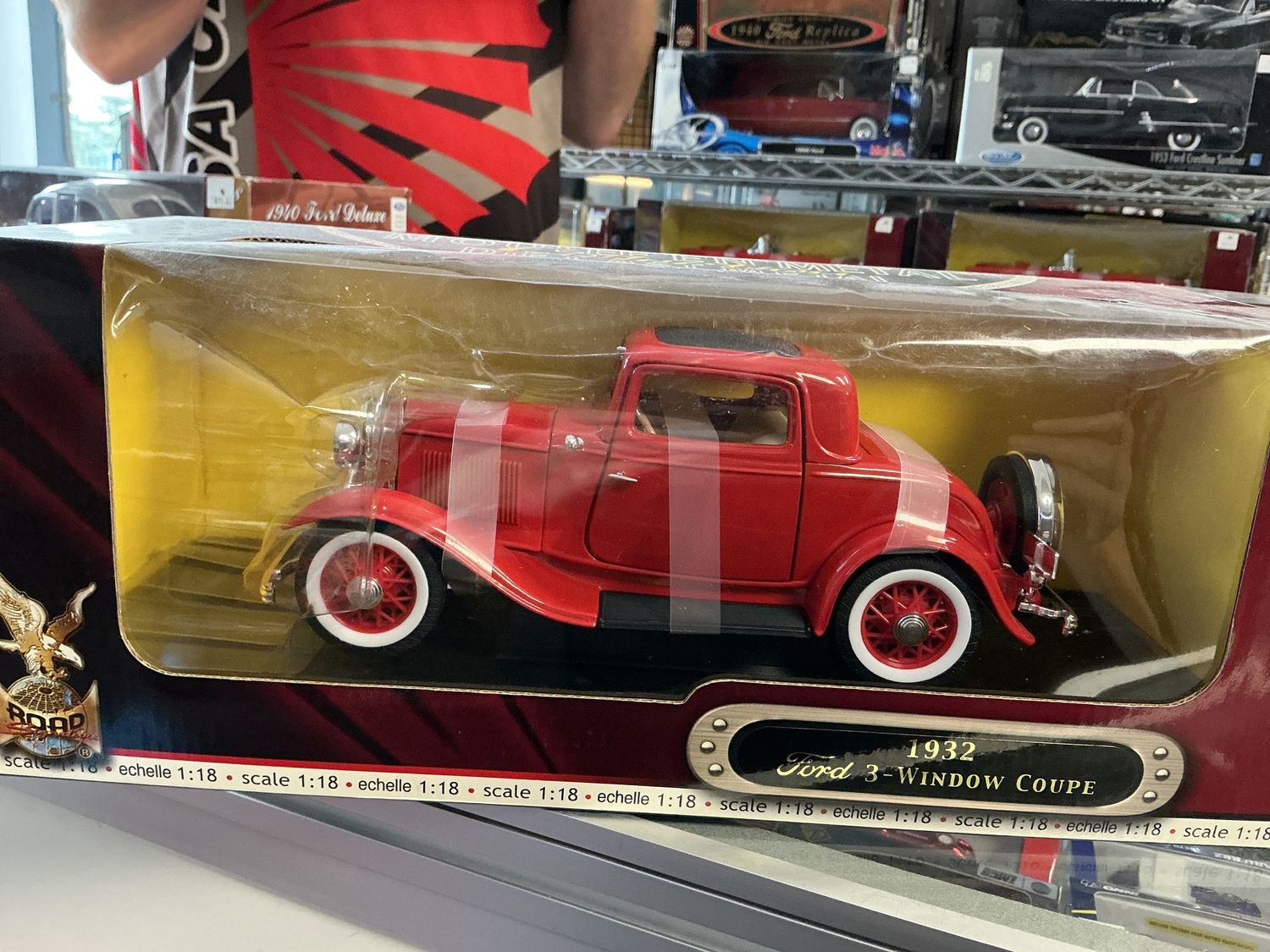 1932 Ford three window coupe red