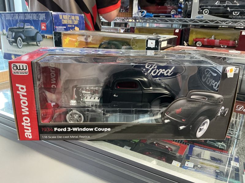 1934 Ford three window coupe black