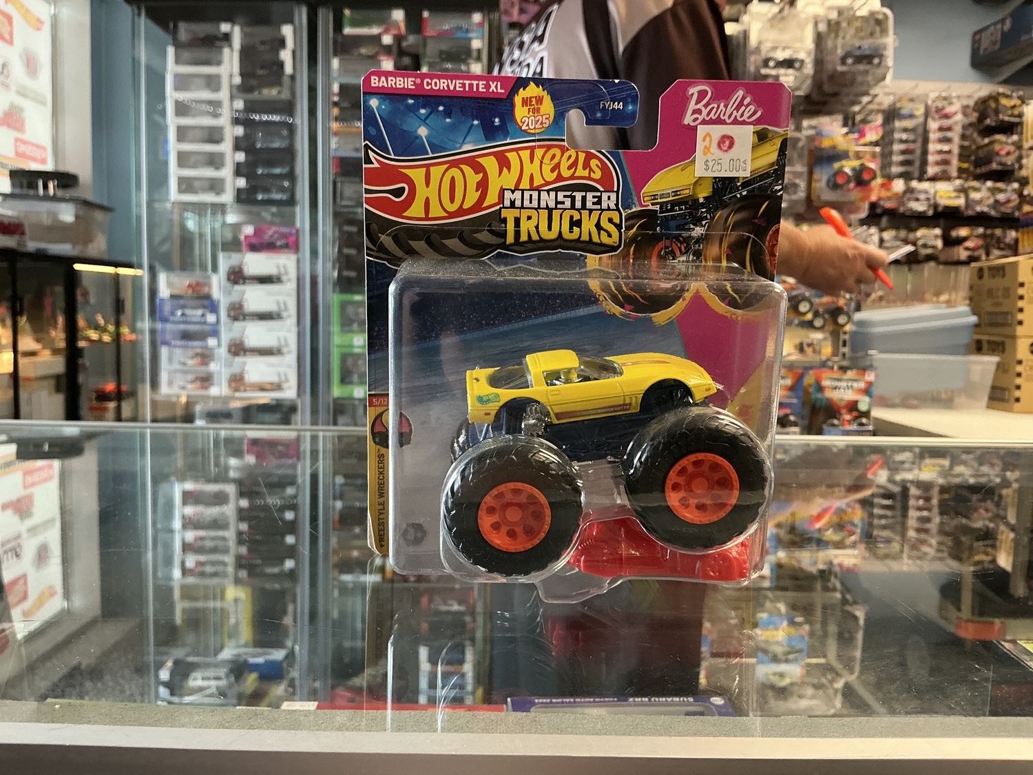 Barbie Corvette, extra large monster truck yellow