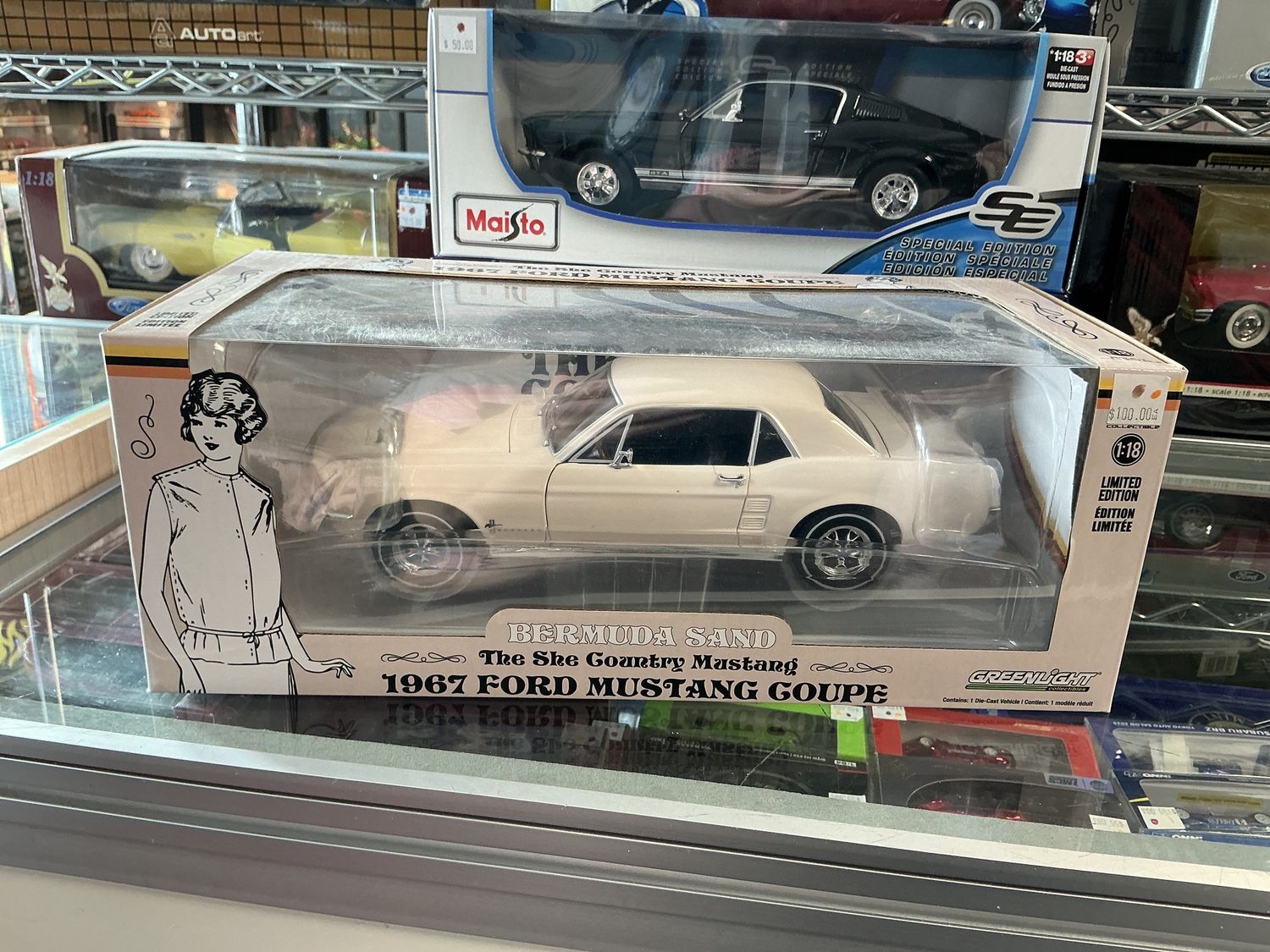 1967 Ford Mustang coupe white sand