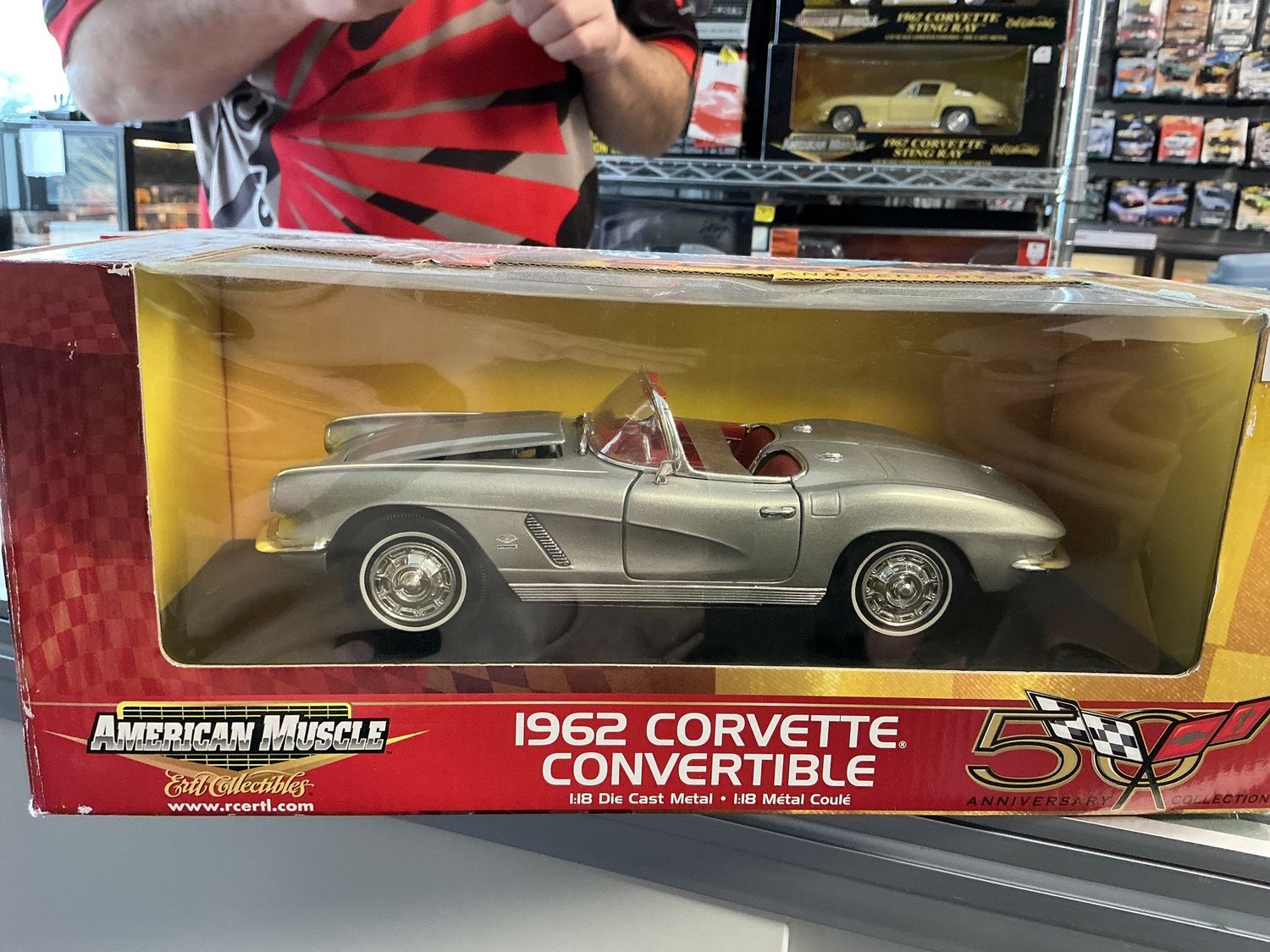 1962 Corvette convertible, silver