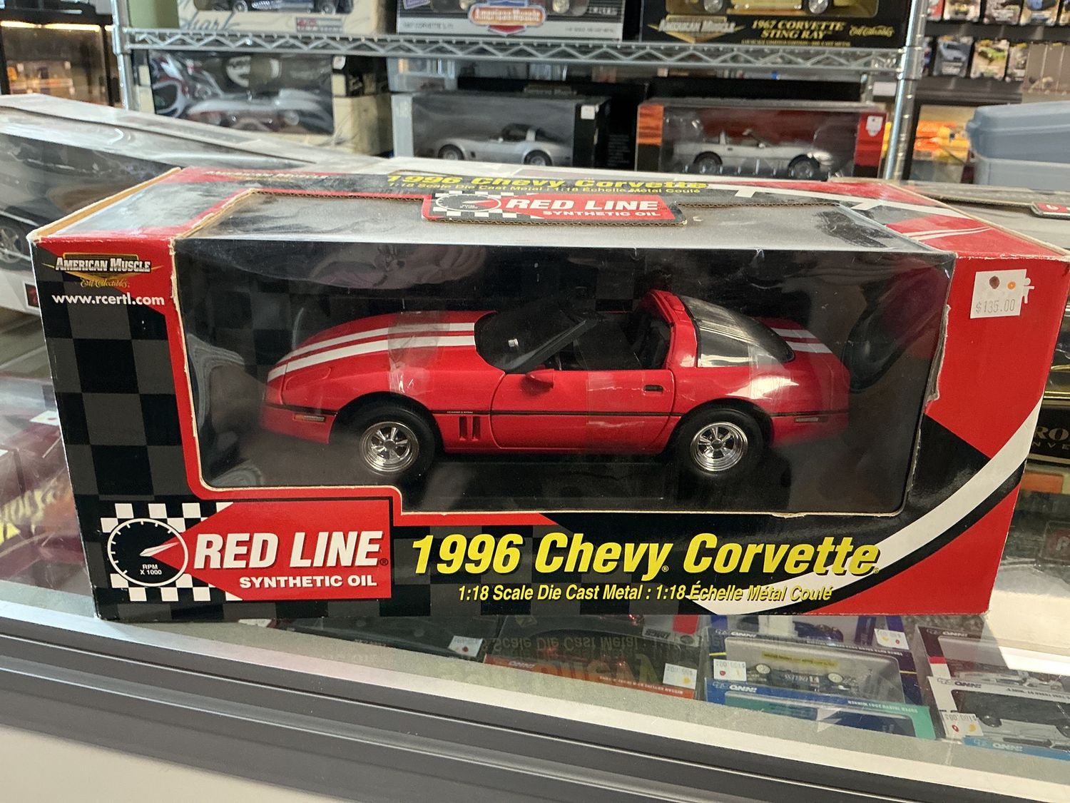 1996 Chevy Corvette red with white stripes