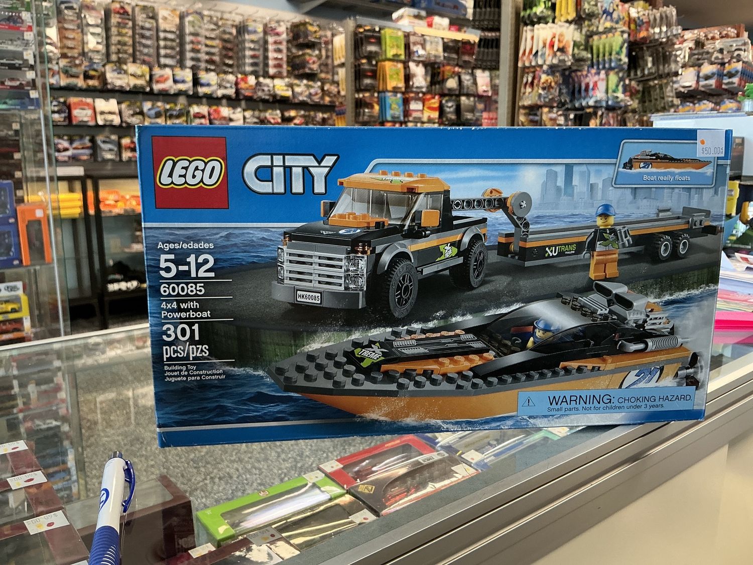 Lego city flat deck truck with boat retired