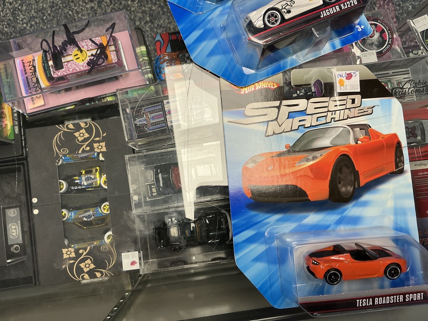 Tesla roadster sports orange