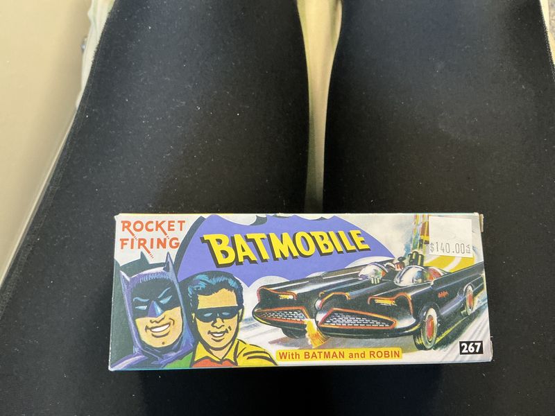 Original Batmobile with Batman and Robin rocket firing reproduction