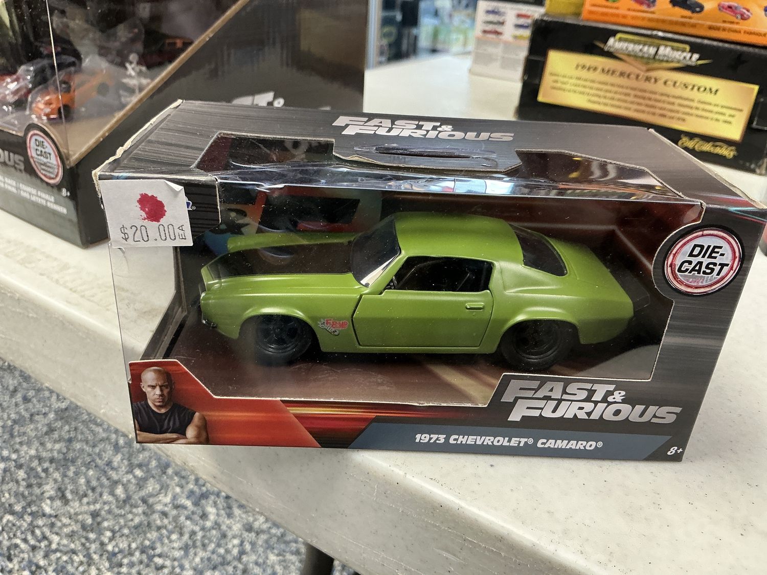 Fast and the furious 1973 Chevy Camaro green