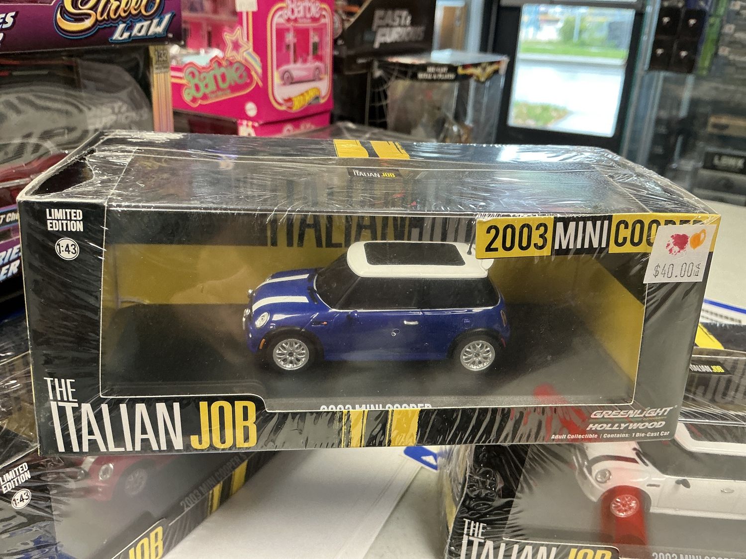2003 mini Cooper blue the Italian job