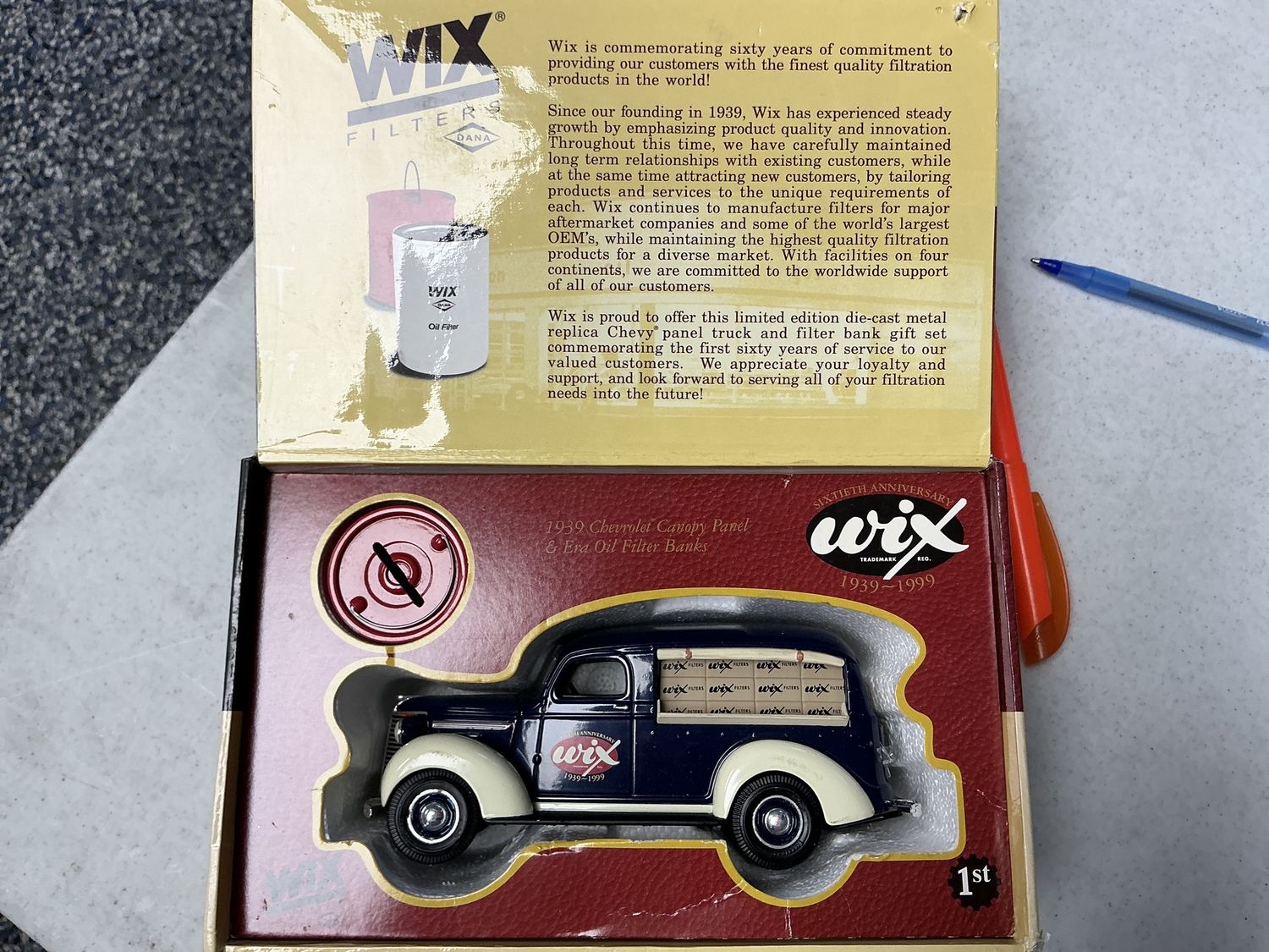 1939 Chevy canopy panel with oil filter banks