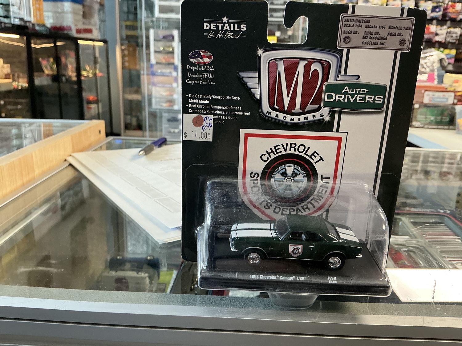 1968 Chevy Camaro Z 28 green sports department