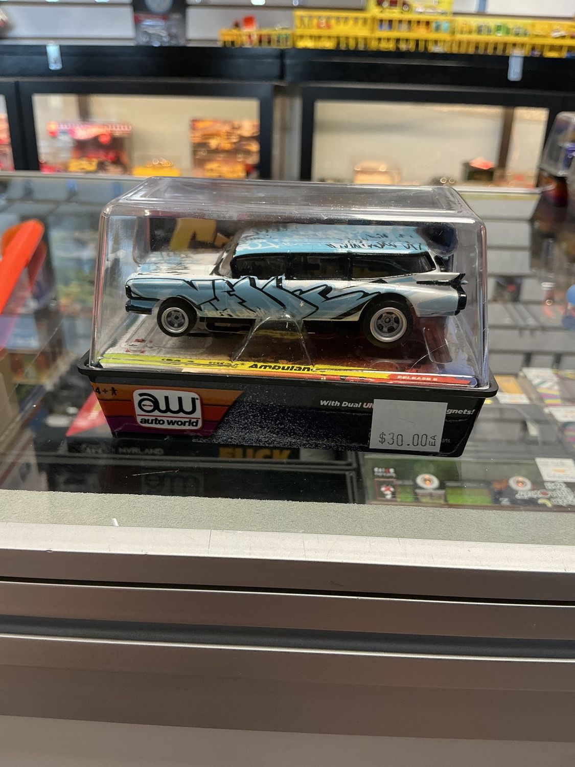 59 Cadillac ambulance graffiti