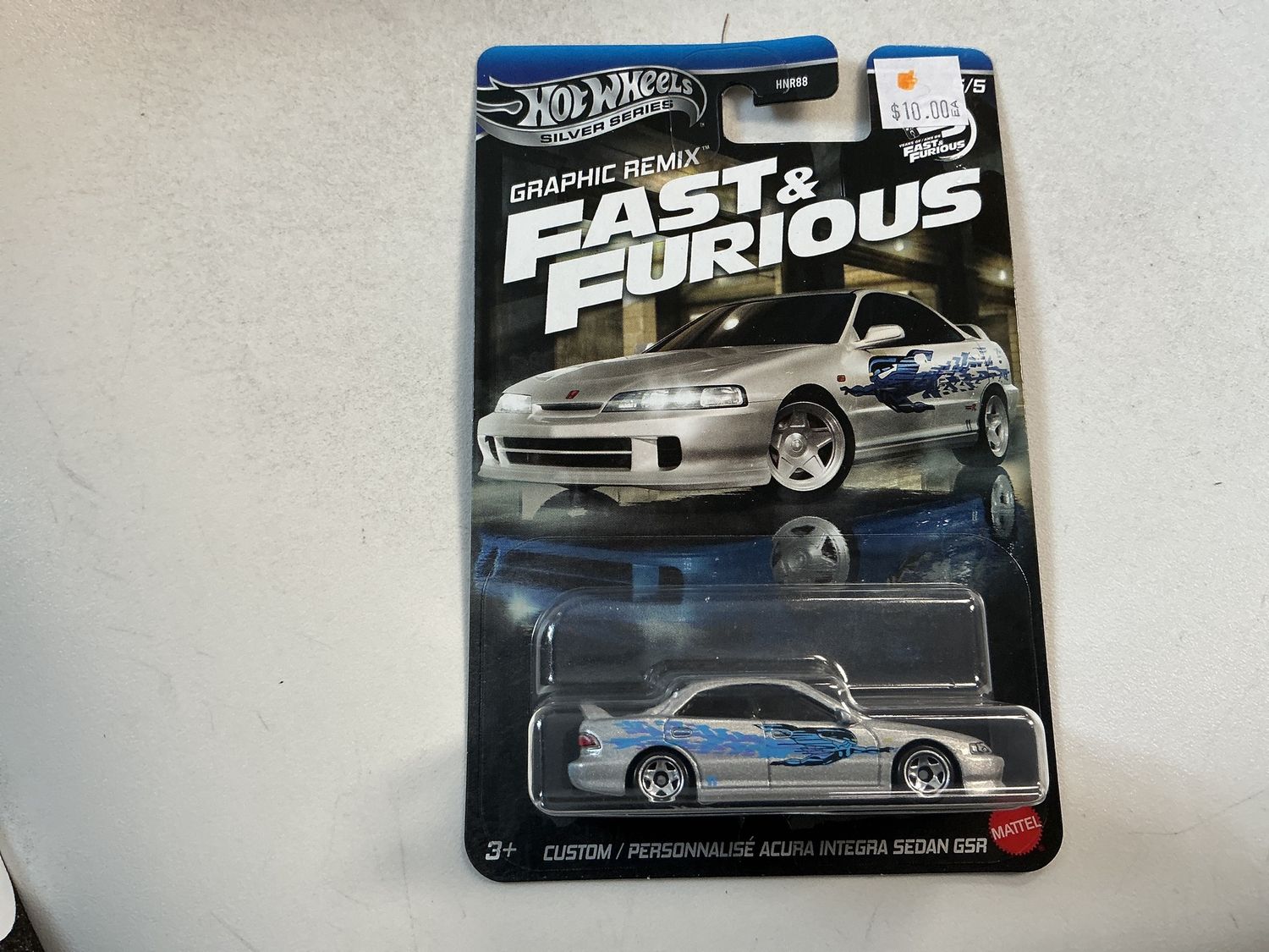 Fast and the furious graphic remix, Acura Integra sedan GSR silver