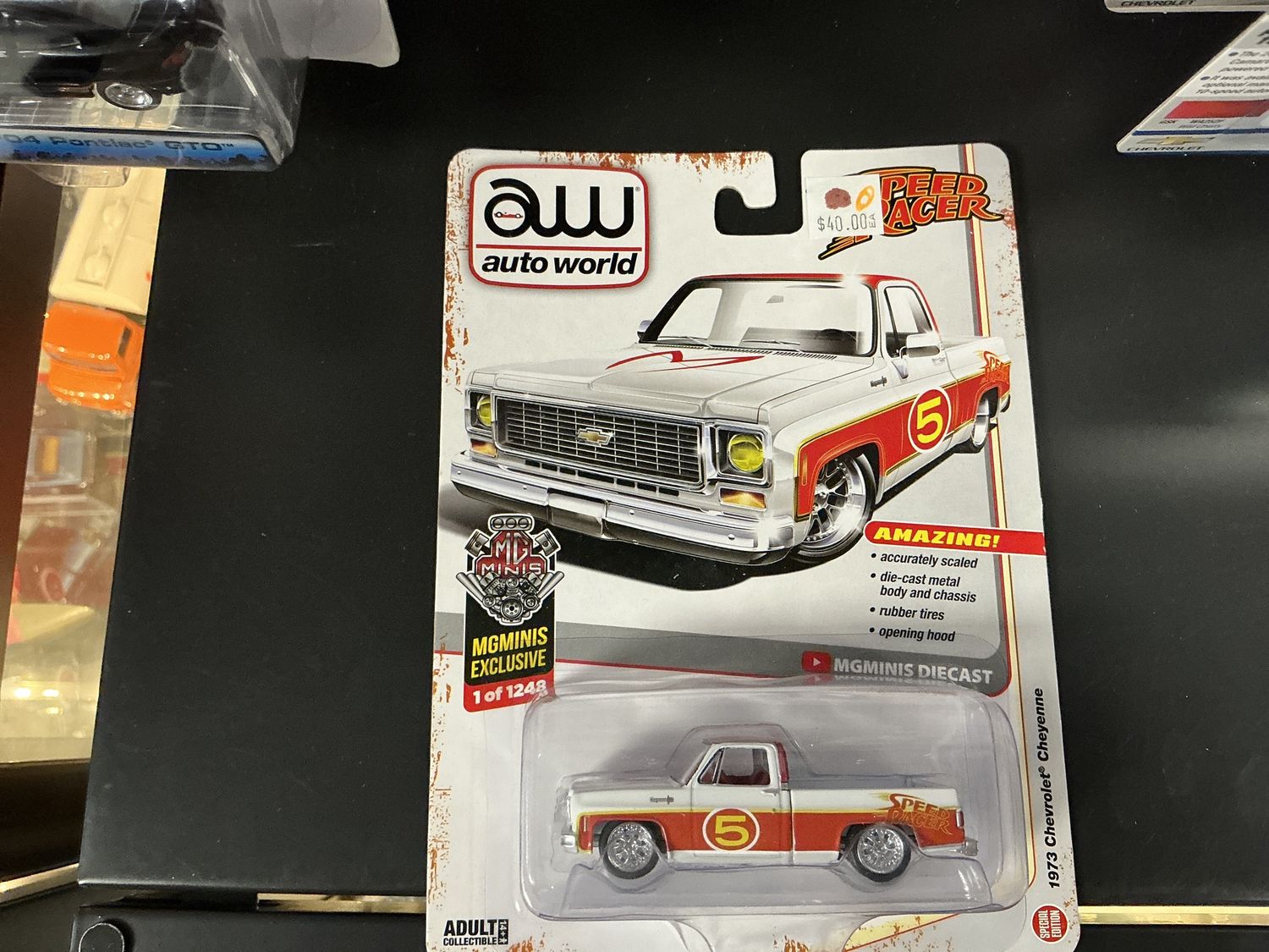 Speed racer 1973 Chevy Cheyenne, red and white